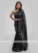 Saree Designs For Wedding Party In Black Color